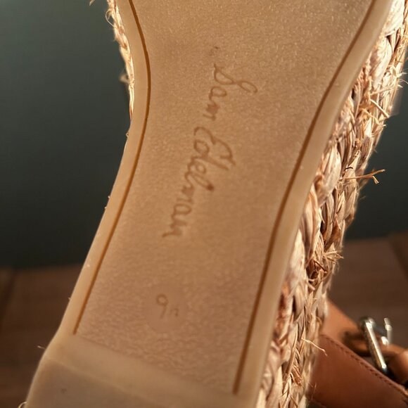 Sam Edelman Womens Wedge Wicker Platform Gold Sandals Size 9.5 - Picture 10 of 10